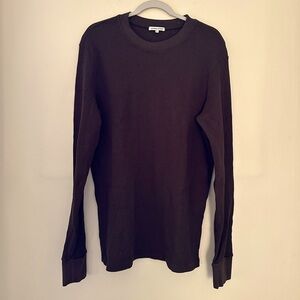 Cotton Citizen Waffle Knit Men's Long Sleeve Brown Shirt Size XL NWOT